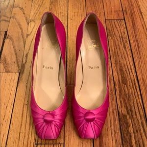 Christian Louboutin Pink Satin Pumps